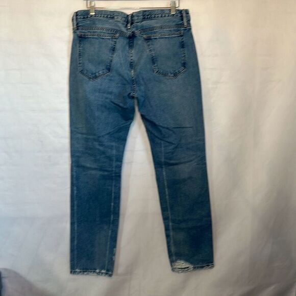 Frame Jeans Mens 34 Blue L Homme Slim Light Wash Distressed Straight Leg 34 - Picture 7 of 13